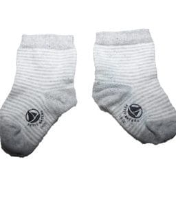 PETIT BATEAU Socken Grey-White Strip