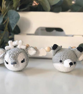 ELA Kinderwagenkette Fox & Co. "black & white"